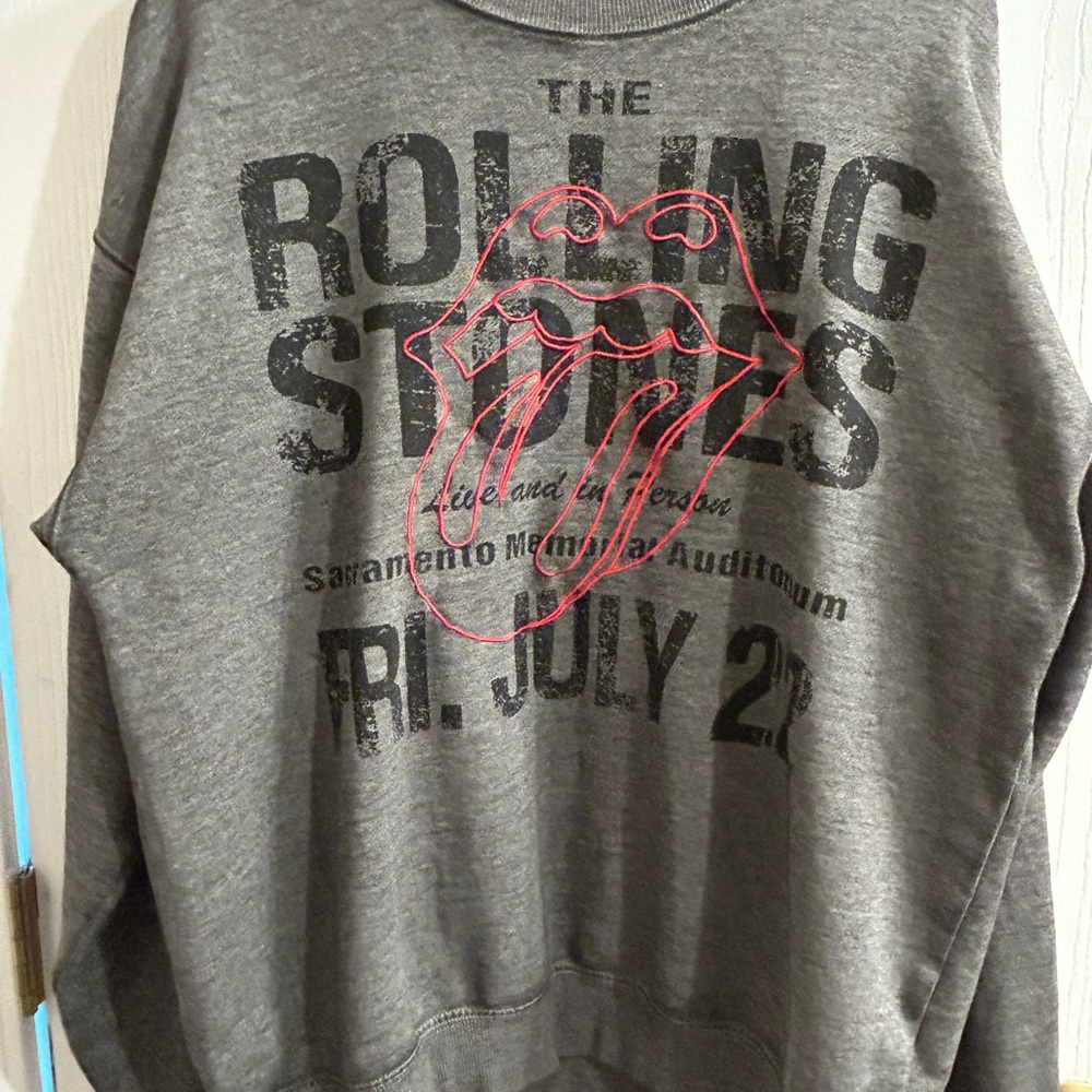 The Rolling Stones Gray Sweater with Red Logo